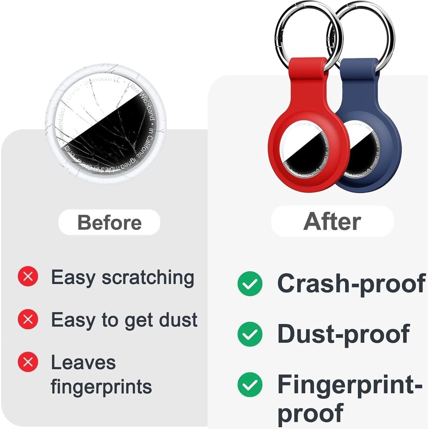 Soporte para AirTag Linsaner 2 Pack Silicona A Prueba de Golpes