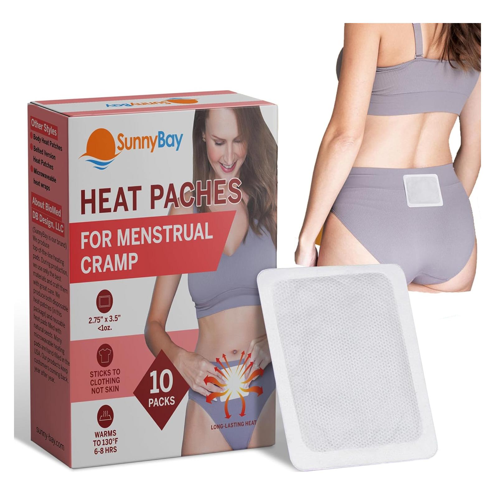 Parches Térmicos Menstruales SunnyBay, 10 Unidades, 6.99x8.89cm