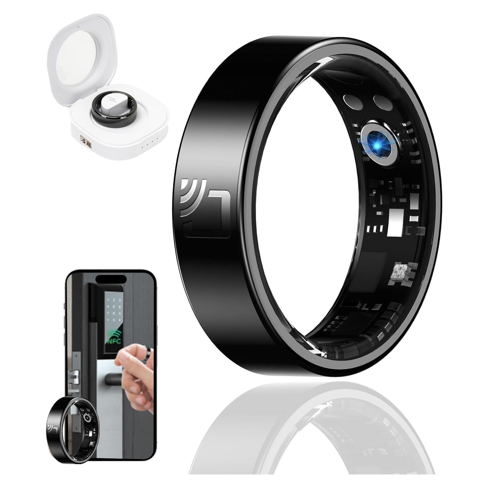 Smart Ring Monitor Heart Rate, Blood Oxygen Saturation, Sleep qualityvariability, and Calorie Burn Smart Ring Health NFC Access Card IPX68 Waterproof (7)