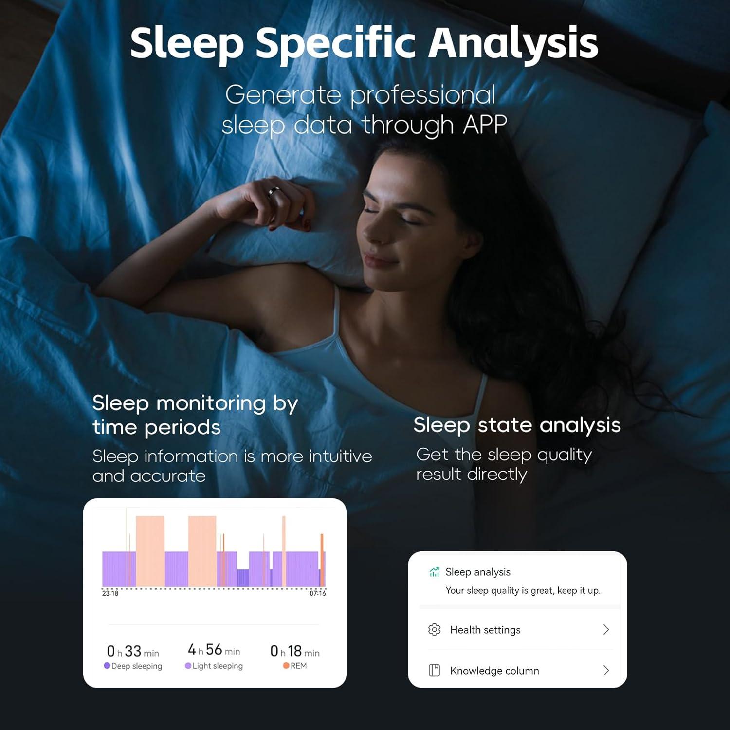 Smart Ring Monitor Heart Rate, Blood Oxygen Saturation, Sleep qualityvariability, and Calorie Burn Smart Ring Health NFC Access Card IPX68 Waterproof (7)