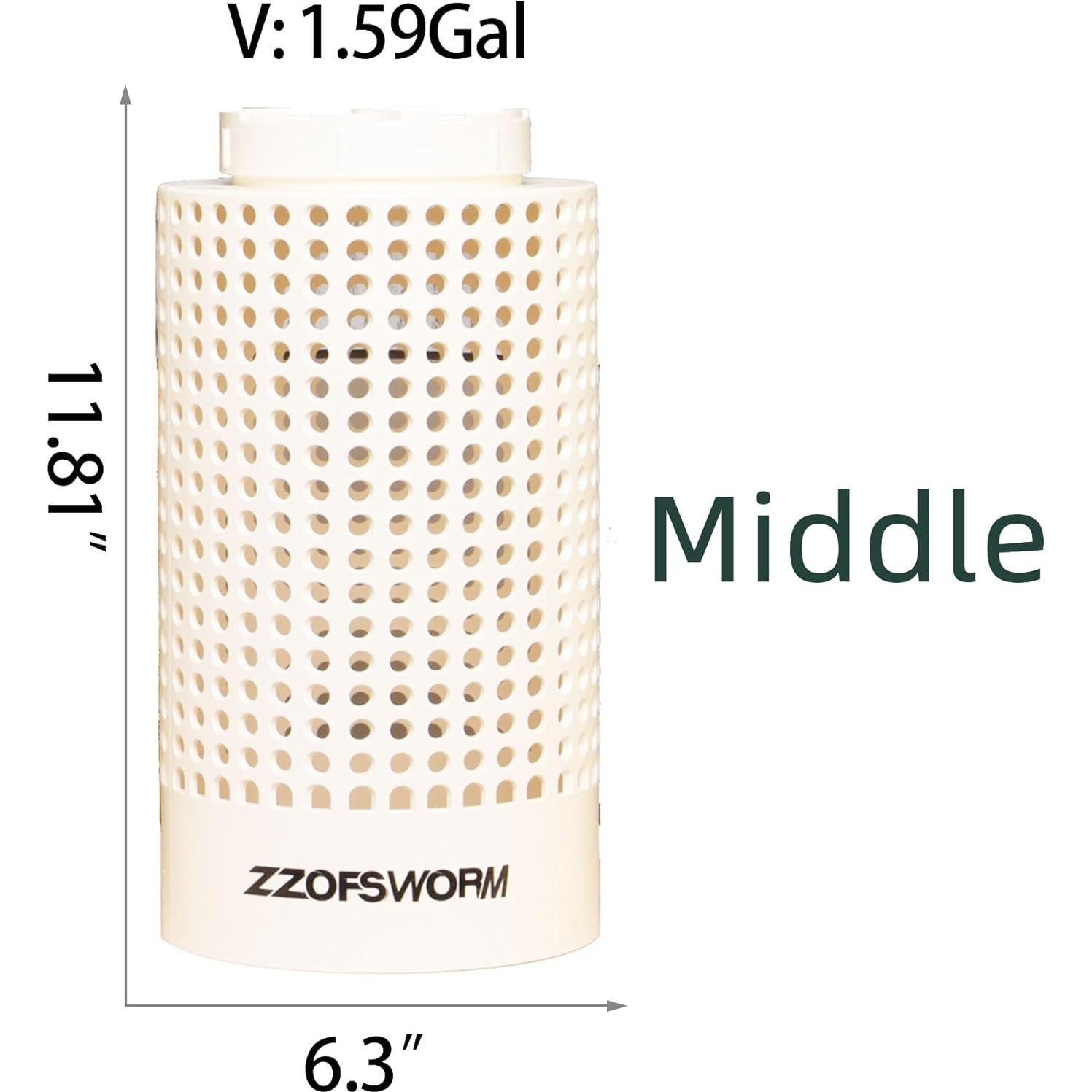 Bin de Compostaje ZZOFSWORM Medio Cilíndrico 1.36kg
