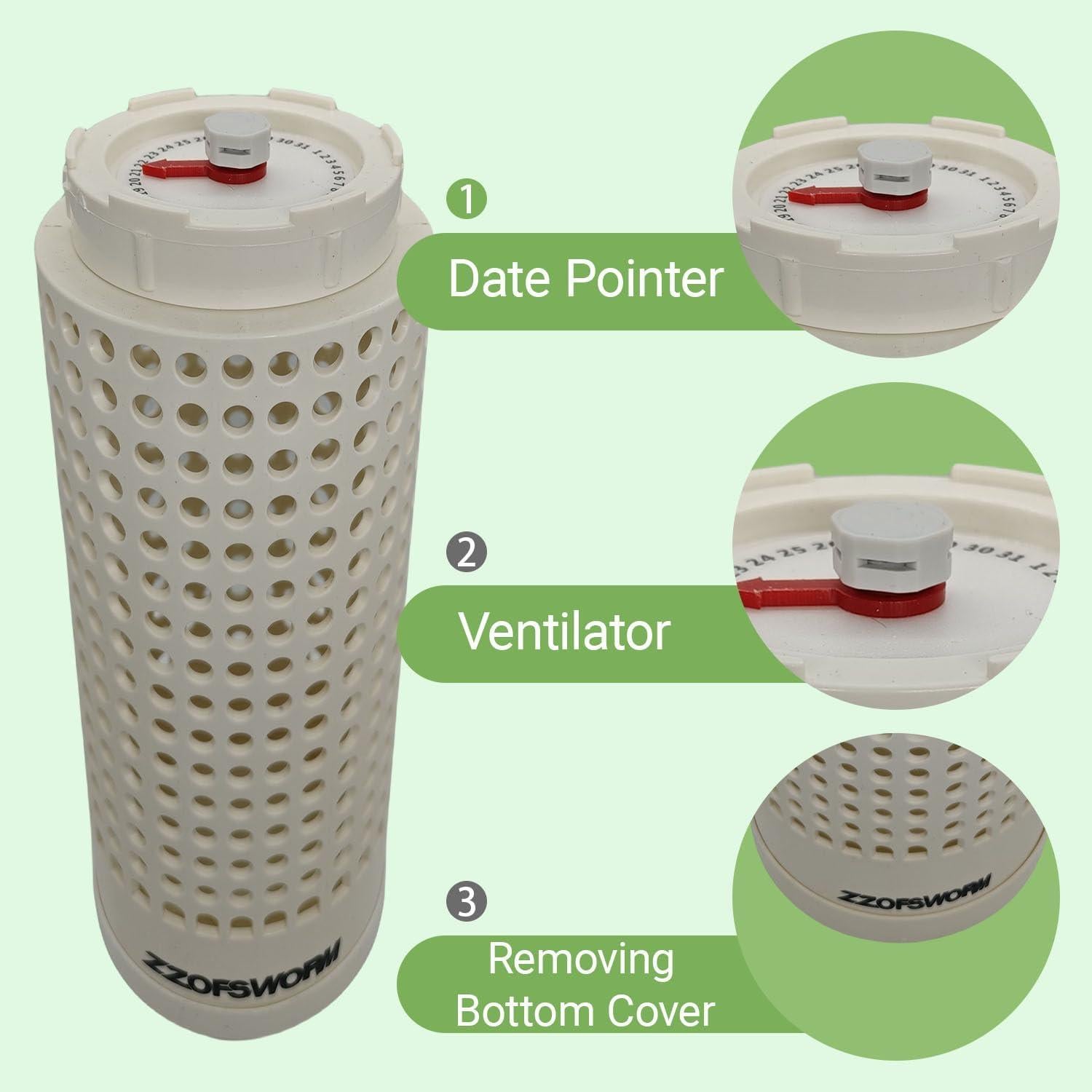 Bin de Compostaje ZZOFSWORM Medio Cilíndrico 1.36kg
