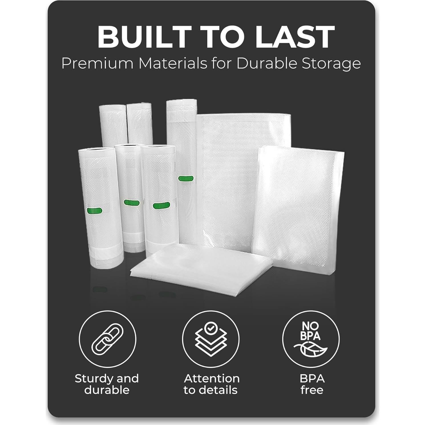 Bolsas de Sellado al Vacío EconoHome 20x8 cm - 4 Paquete