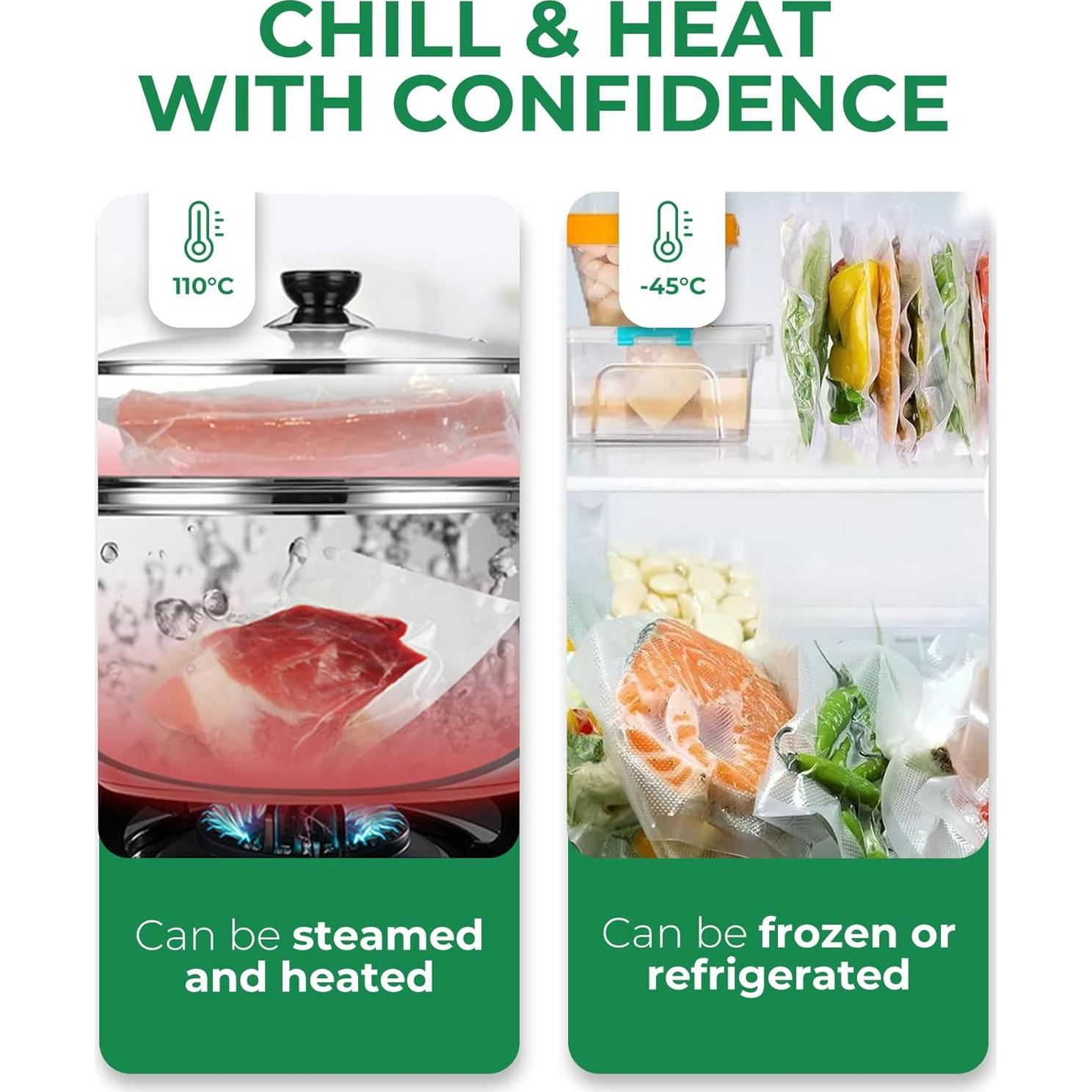 Bolsas de Sellado al Vacío EconoHome 20x8 cm - 4 Paquete