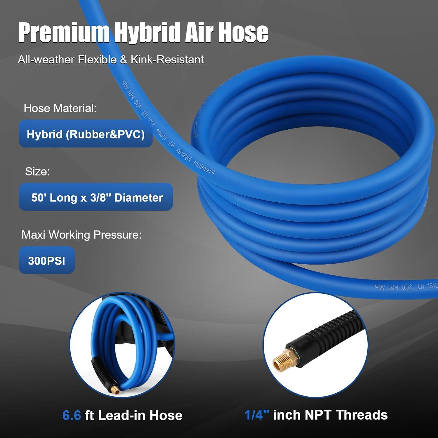 Carrete de Manguera de Aire Retráctil Himimi 15.24M 300PSI