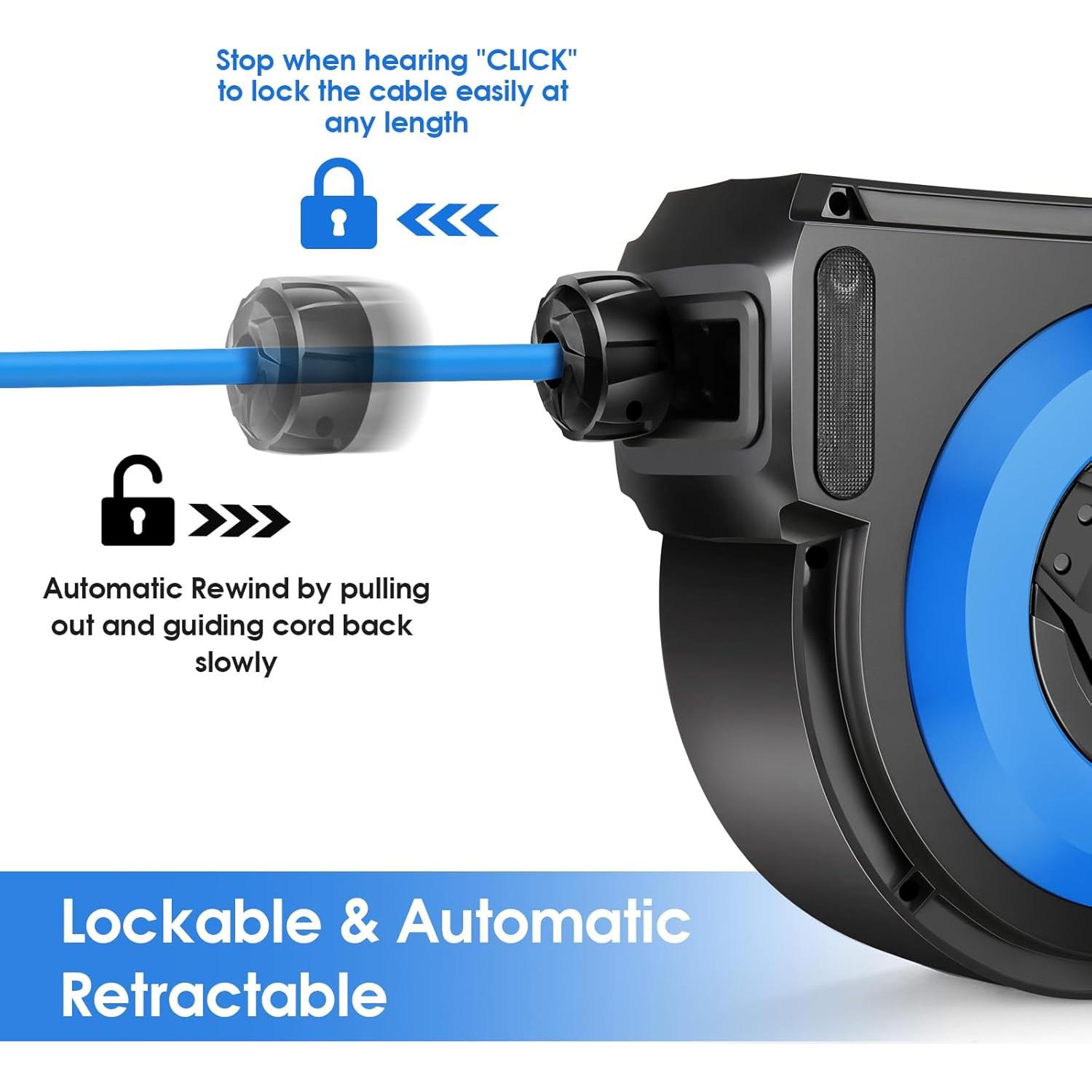 Carrete de Manguera de Aire Retráctil Himimi 15.24M 300PSI