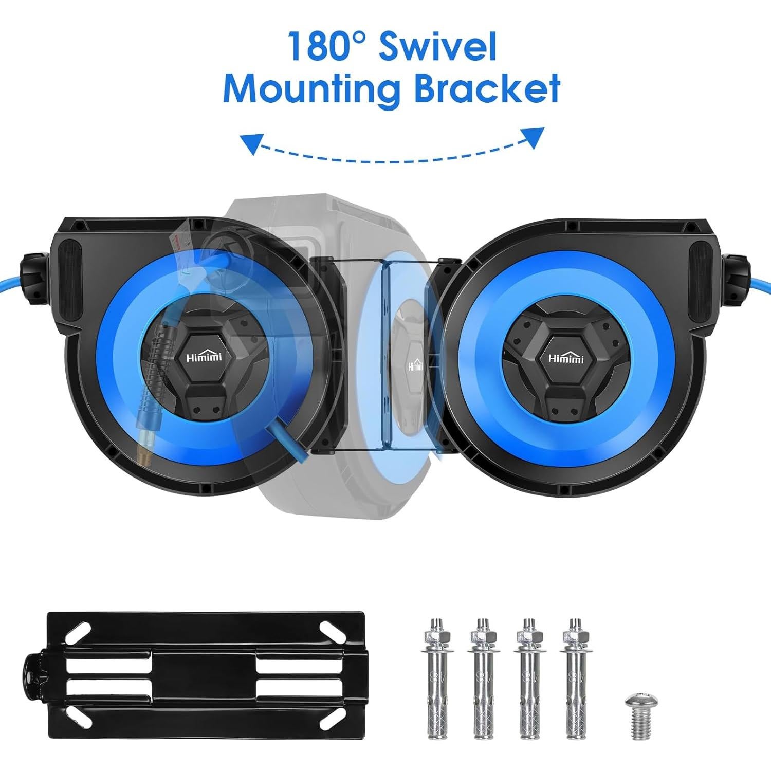 Carrete de Manguera de Aire Retráctil Himimi 15.24M 300PSI