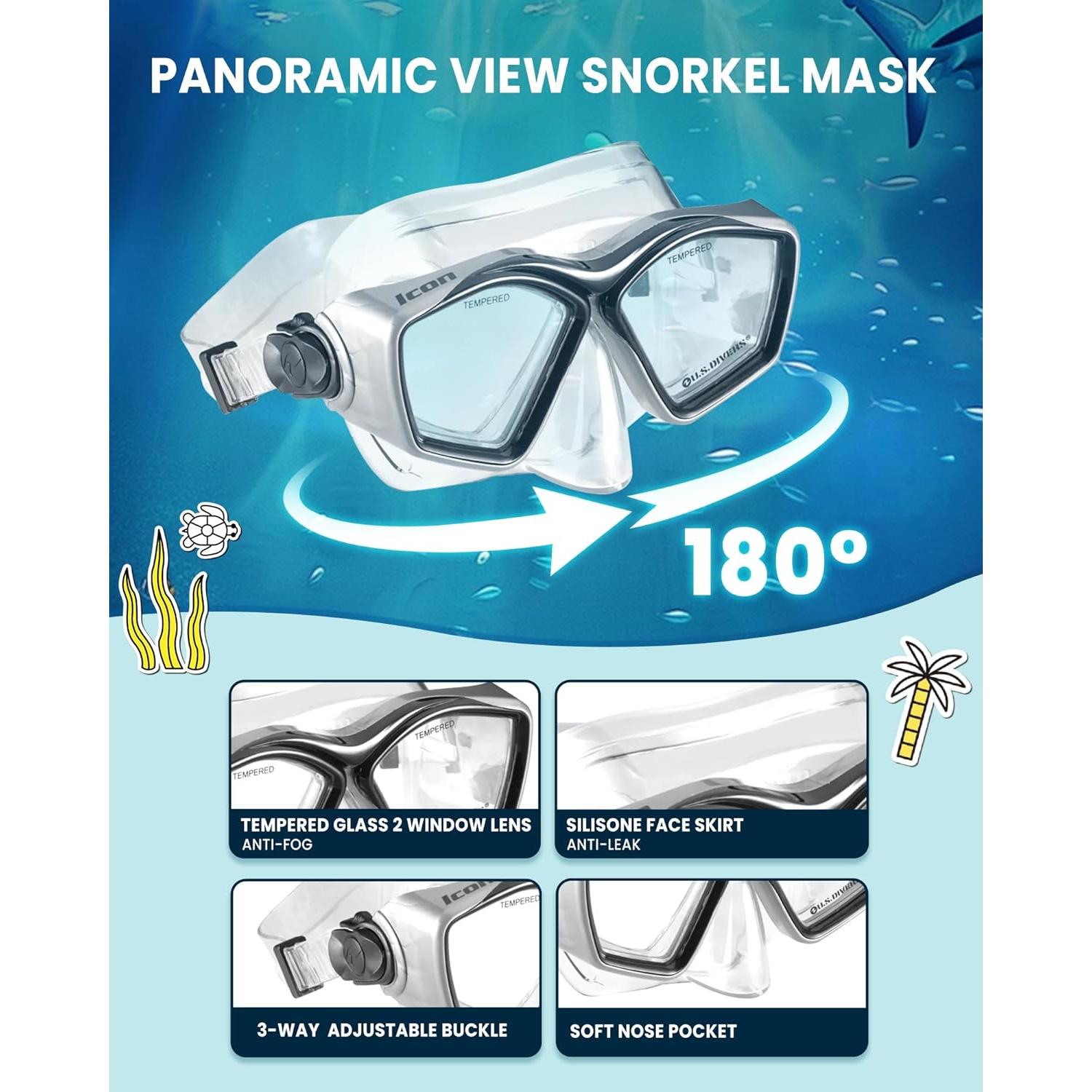 Conjunto de Esnórquel OutdoorMaster ICON para Adultos