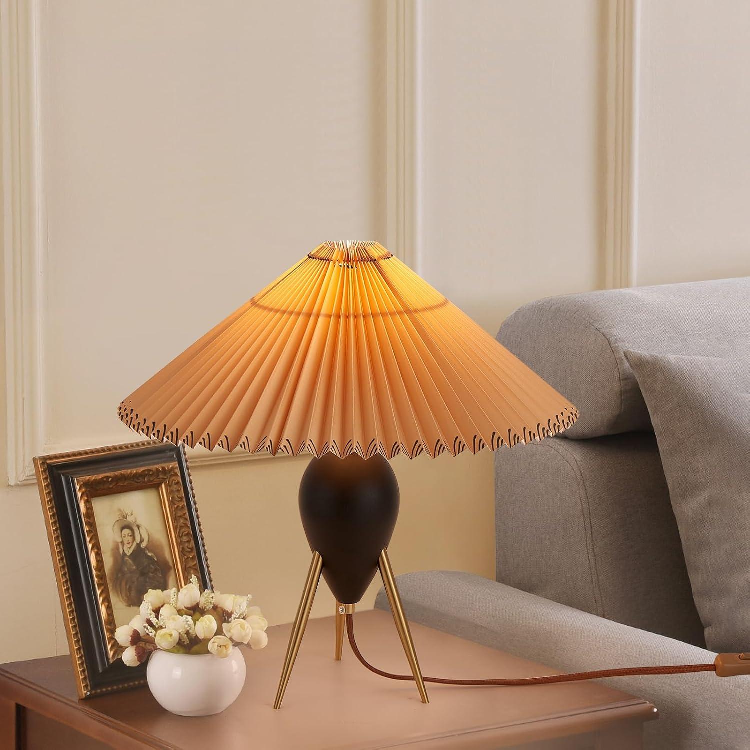 Lámpara de Mesa Moderna Fetason Negra 40.6cm con Bombilla E12