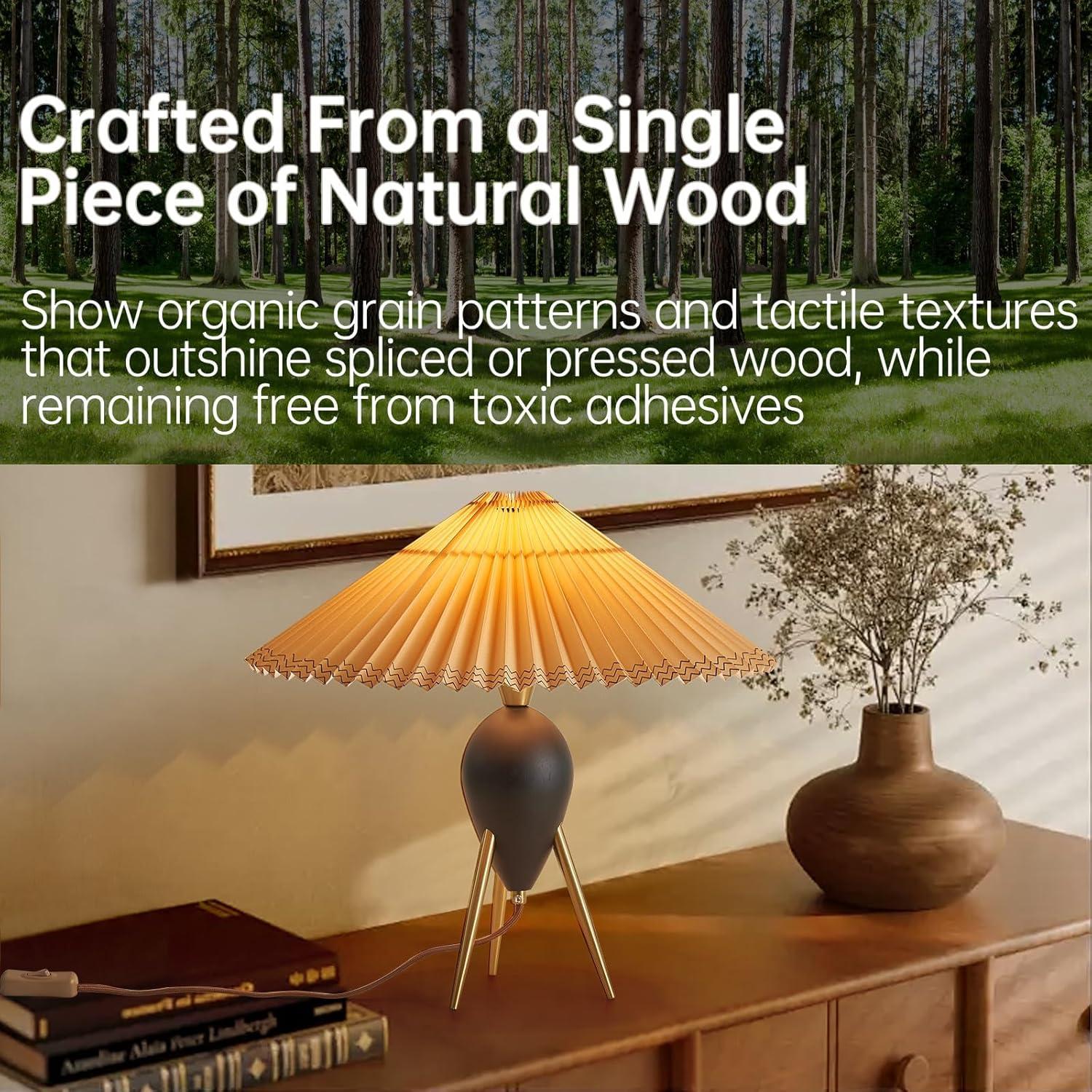 Lámpara de Mesa Moderna Fetason Negra 40.6cm con Bombilla E12