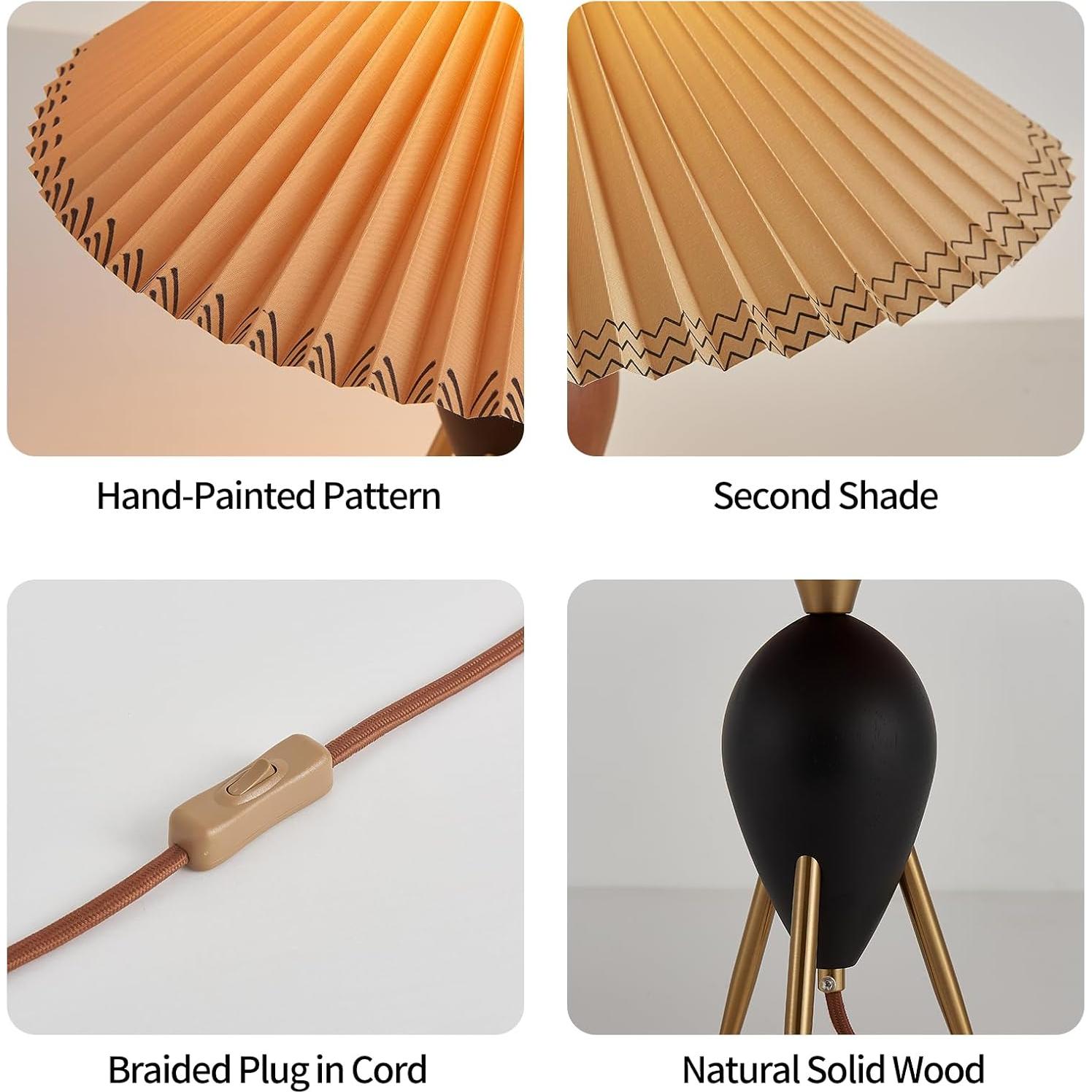 Lámpara de Mesa Moderna Fetason Negra 40.6cm con Bombilla E12