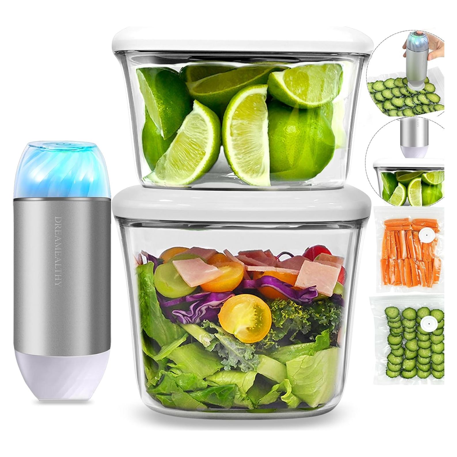 Contenedores al Vacío Dreamealthy 1L y 1.5L con Sellador