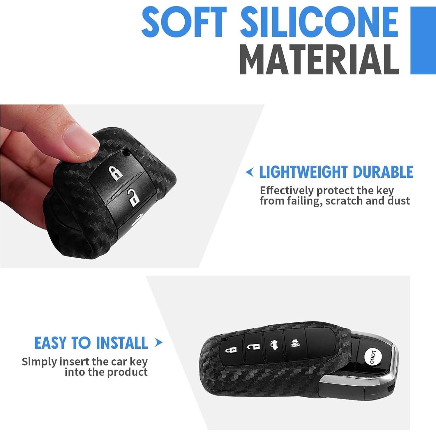 Funda de Llave Silicona Toyota 4 Botones Fibra de Carbono