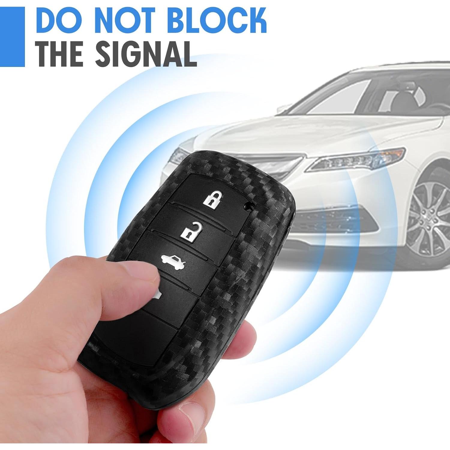 Funda de Llave Silicona Toyota 4 Botones Fibra de Carbono