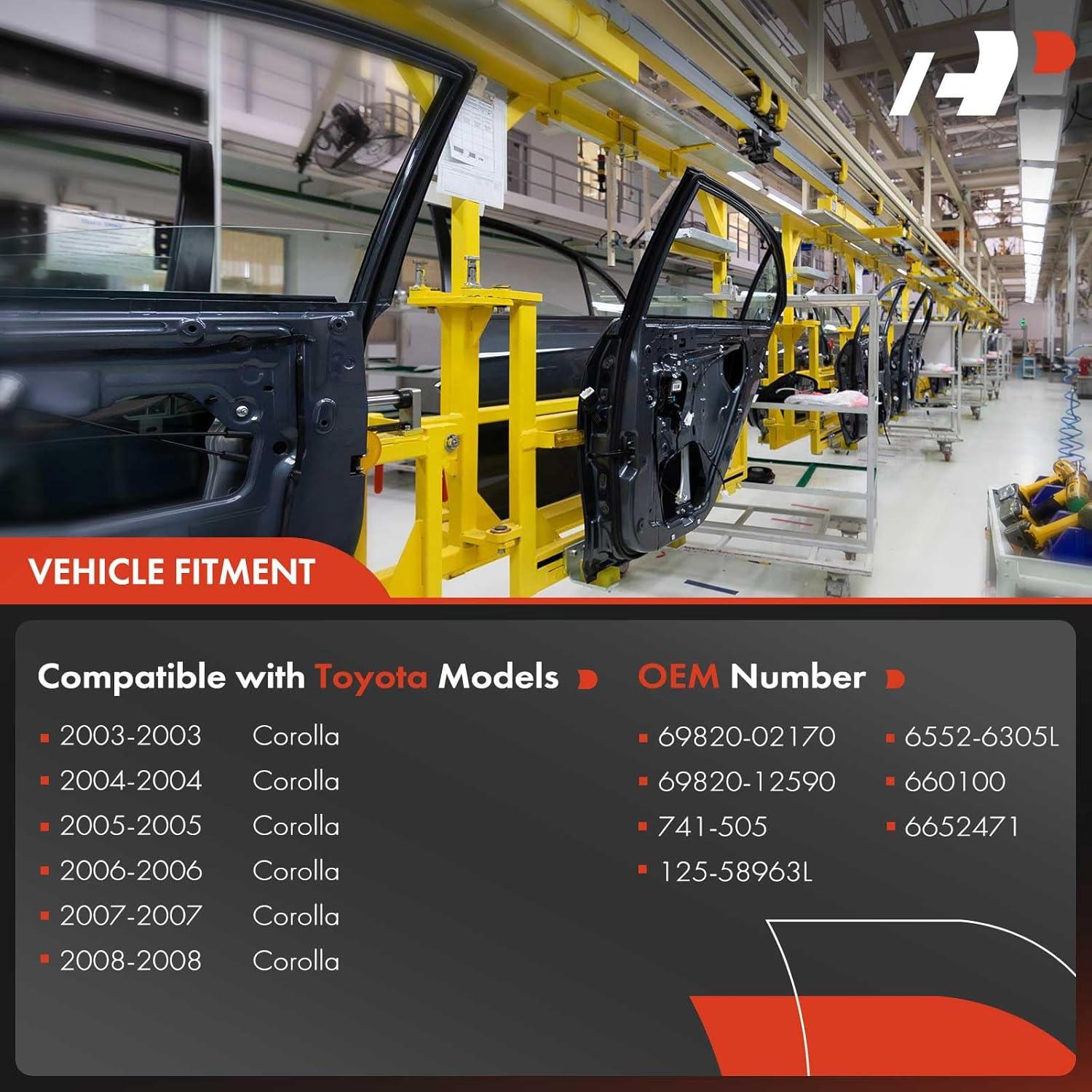 Regulador de Ventana Eléctrico A-Premium Toyota Corolla 2003-2008 Izquierdo