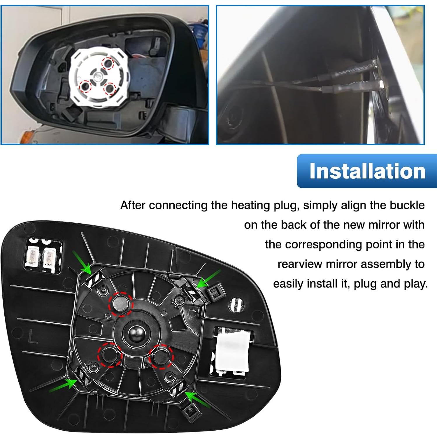 Espejo retrovisor calefaccionado TOP-MAX para Toyota RAV4 2016-2018 y 4Runner 2014-2023