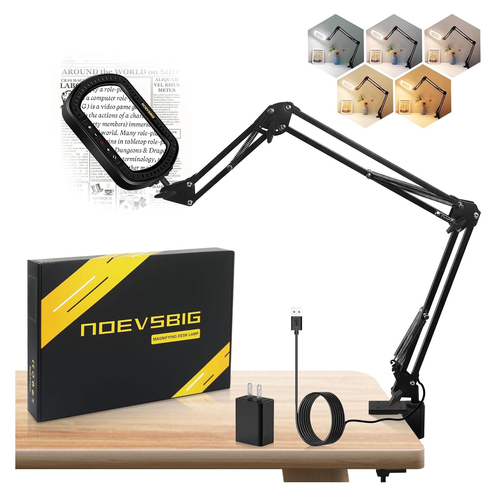 Lupa con Luz NOEVSBIG 10X con Brazo Oscilante y 50 Modos