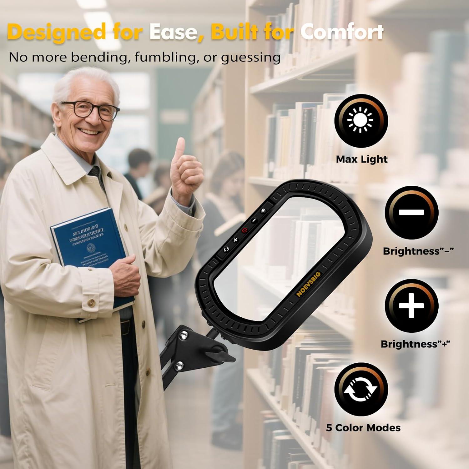 Lupa con Luz NOEVSBIG 10X con Brazo Oscilante y 50 Modos