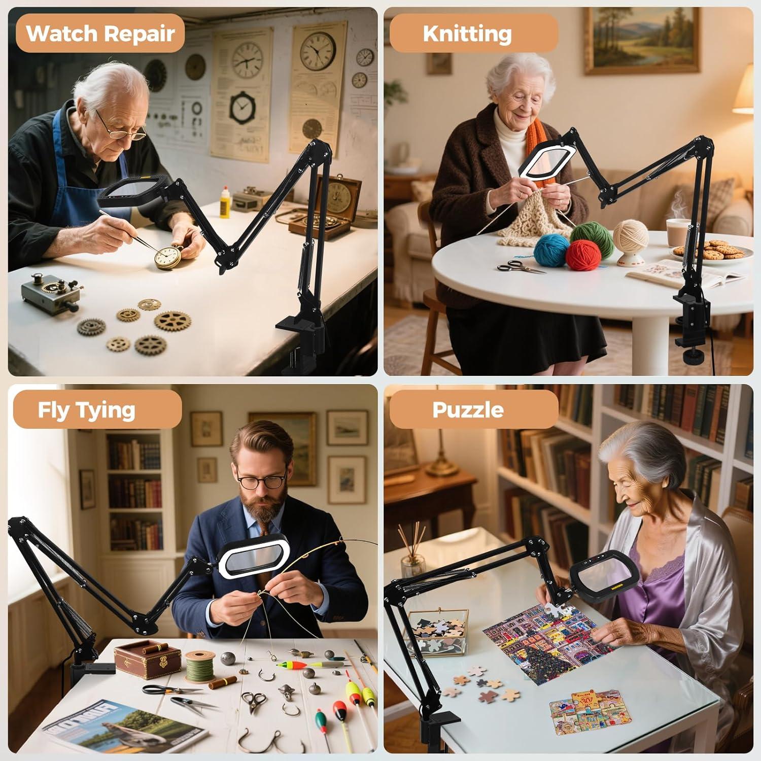 Lupa con Luz NOEVSBIG 10X con Brazo Oscilante y 50 Modos