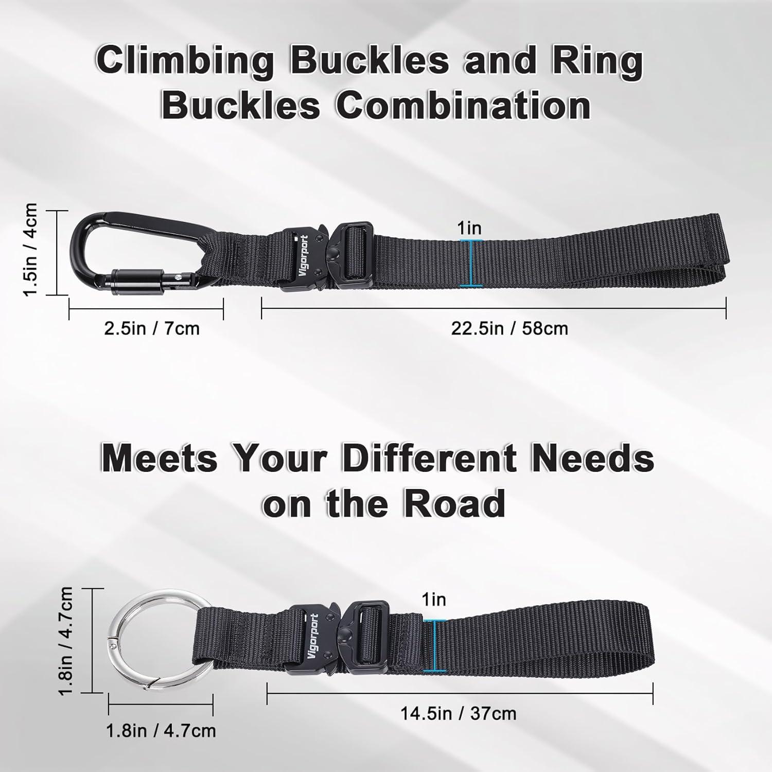 Correa de Equipaje Vigorport 2 Clips Nylon Alta Resistencia
