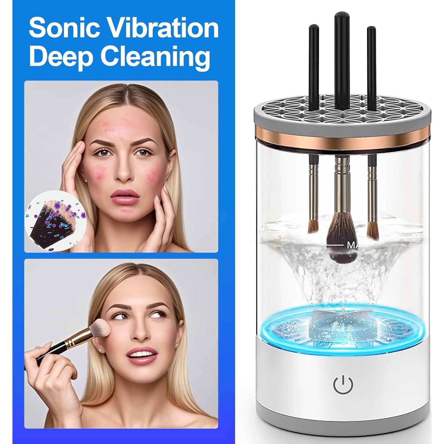 Limpiador Eléctrico de Brochas de Maquillaje Joxipe - Blanco