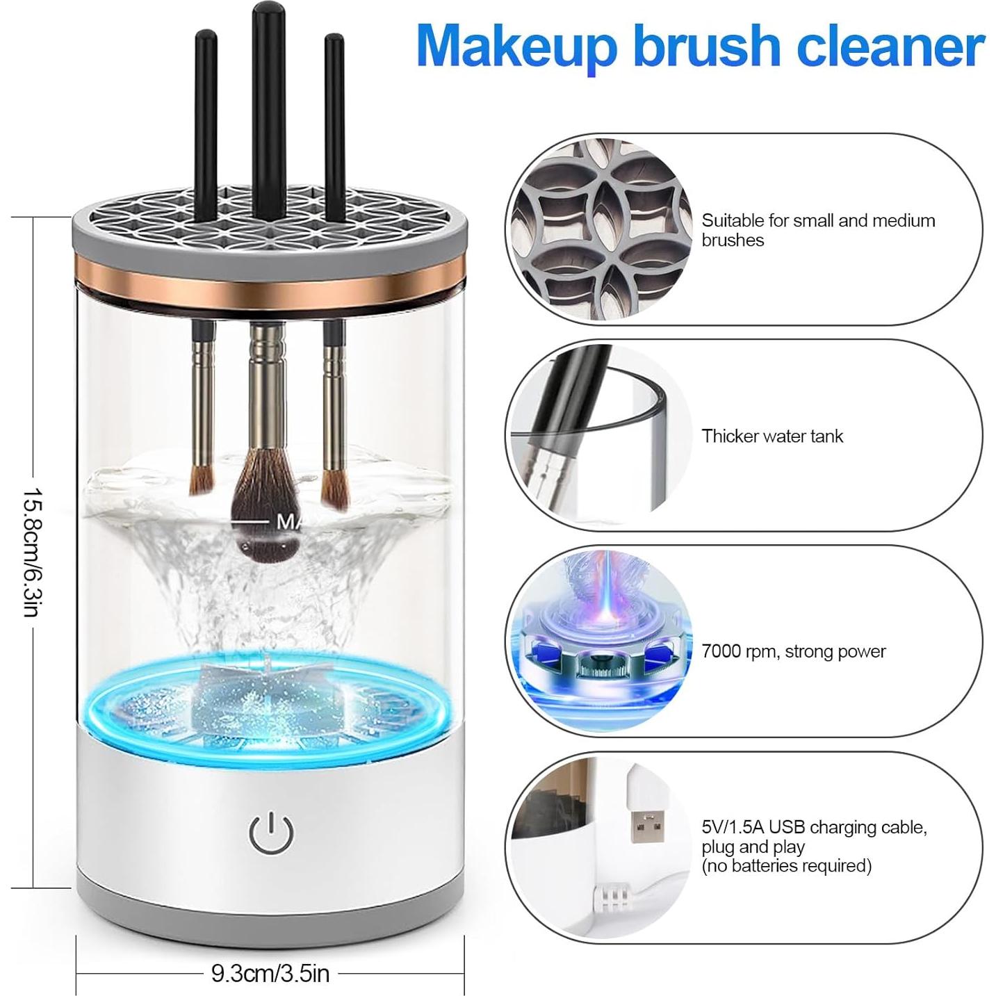 Limpiador Eléctrico de Brochas de Maquillaje Joxipe - Blanco