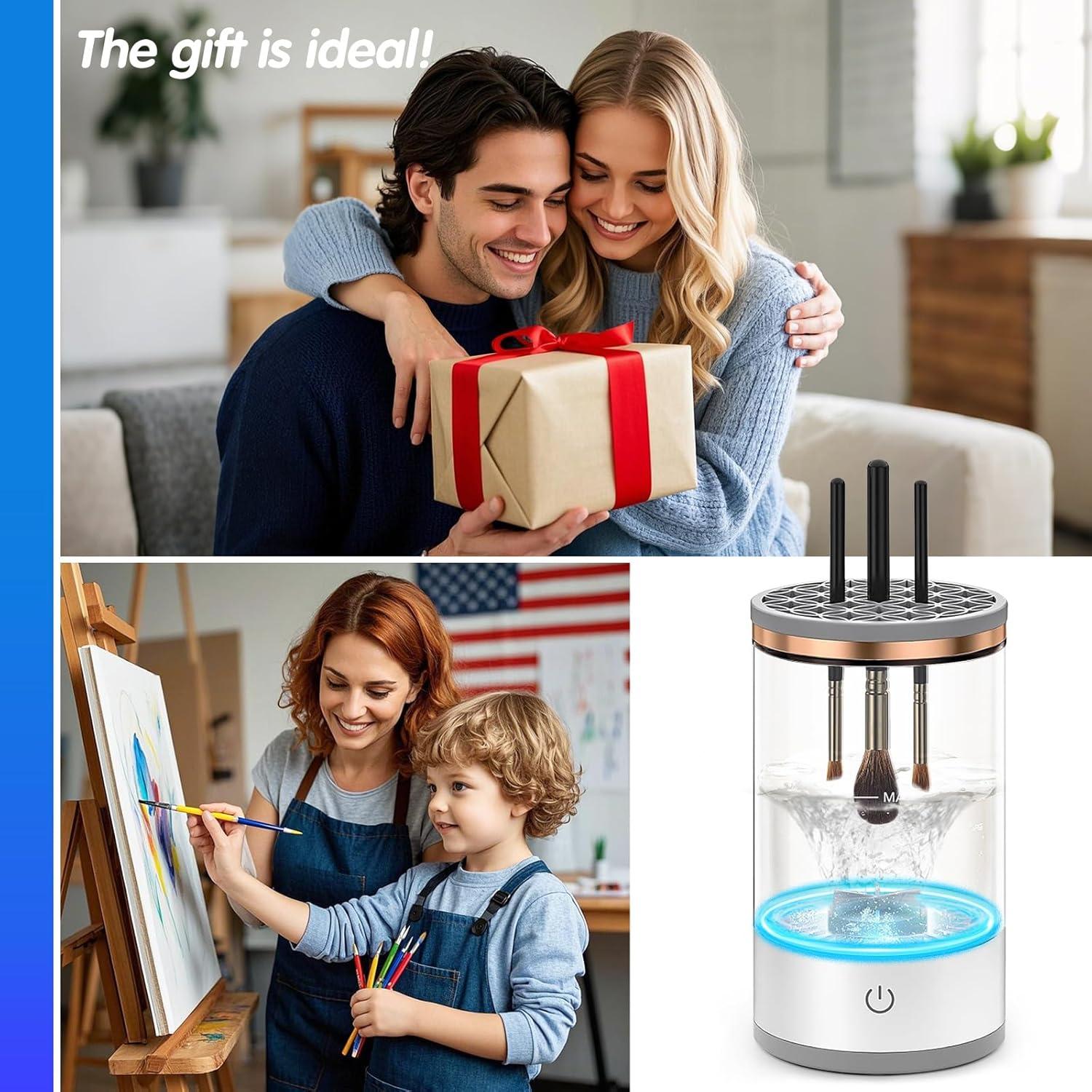 Limpiador Eléctrico de Brochas de Maquillaje Joxipe - Blanco