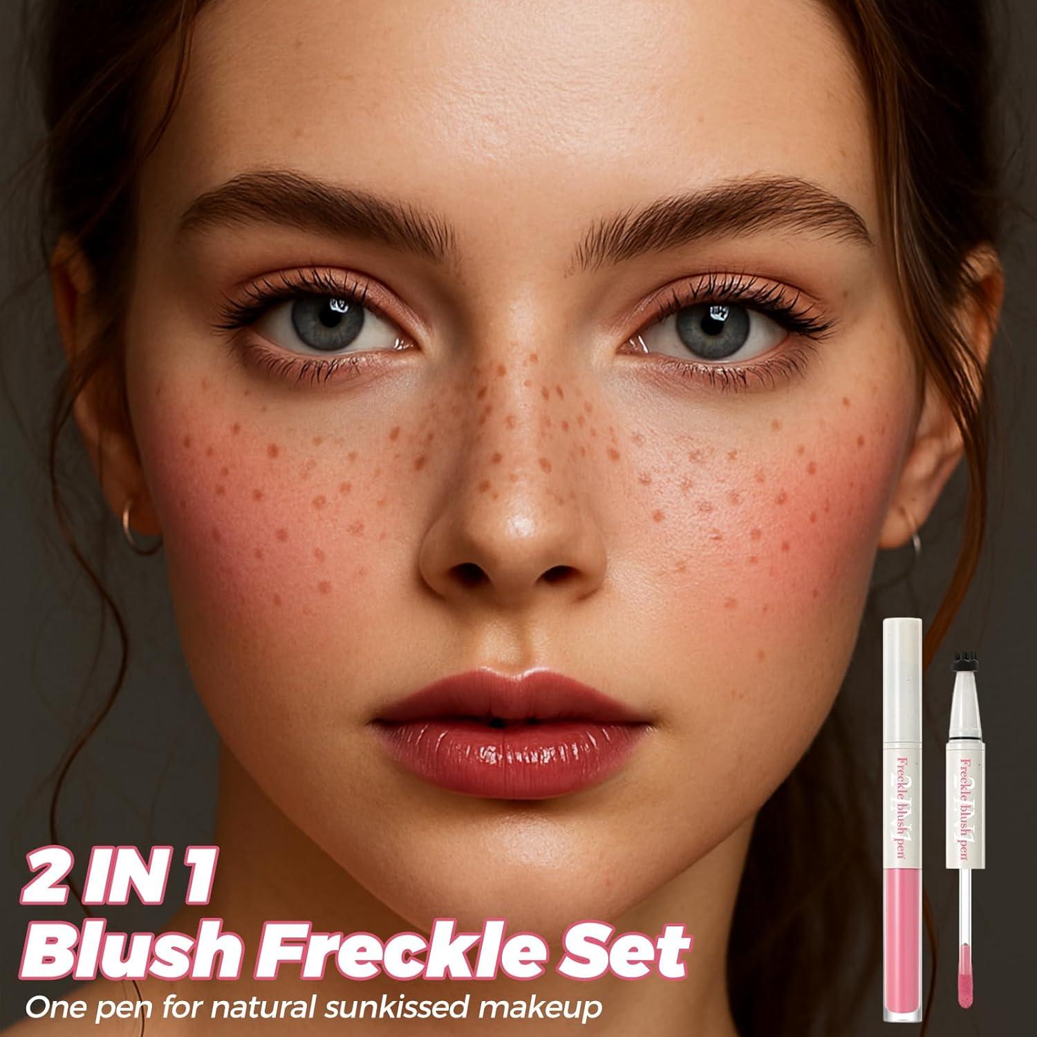 Bolígrafo Rubor y Pecas 2 en 1 Erinde, Tinte Larga Duración