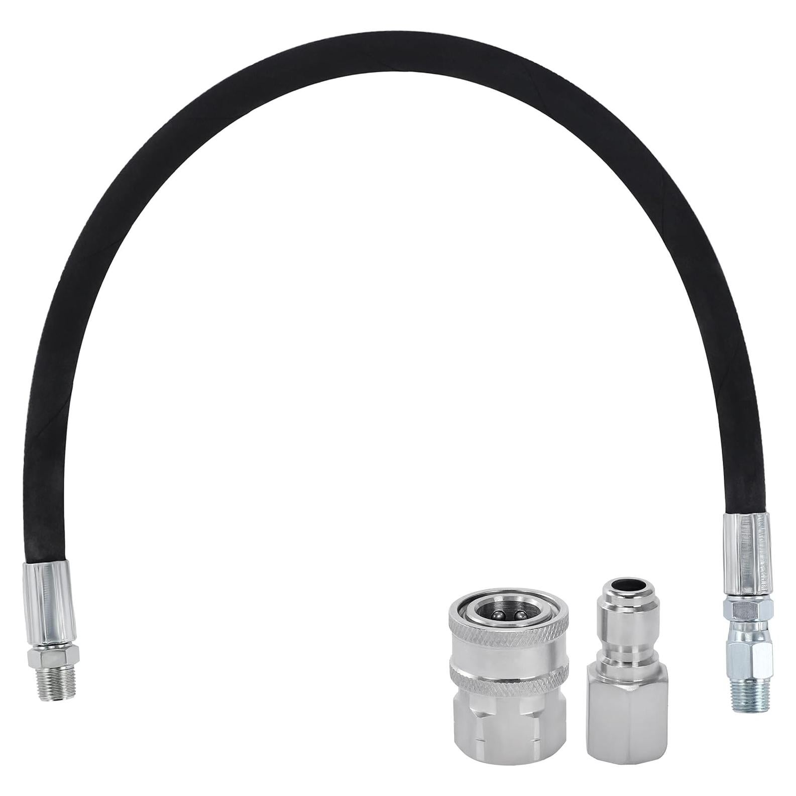 Tool Daily Pressure Washer Whip Hose with Swivel, Hose Reel Connector for Pressure Washing with Power Washer Adapter Set, 2 FT