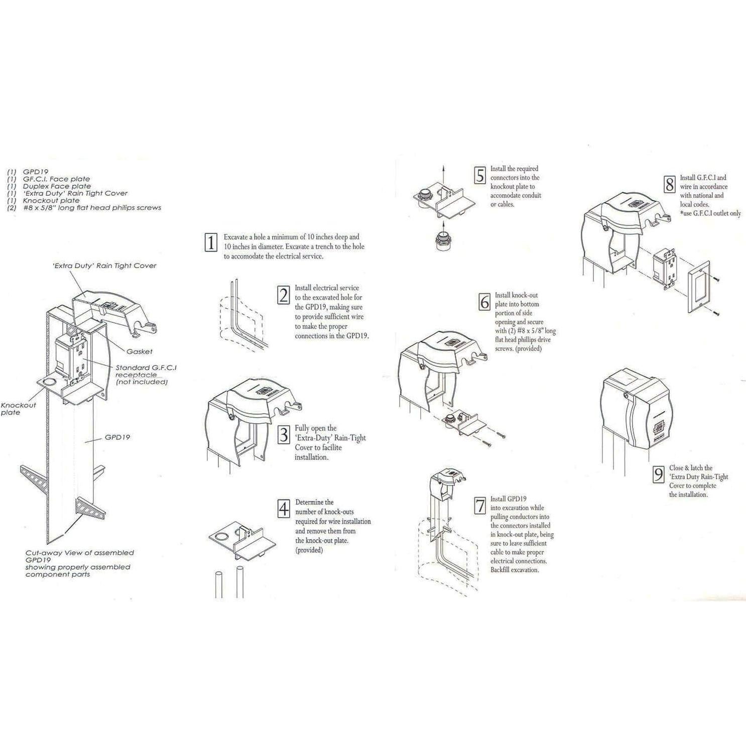 Poste de Iluminación Jardín iMBAPrice GPD19B Negro 19.5"