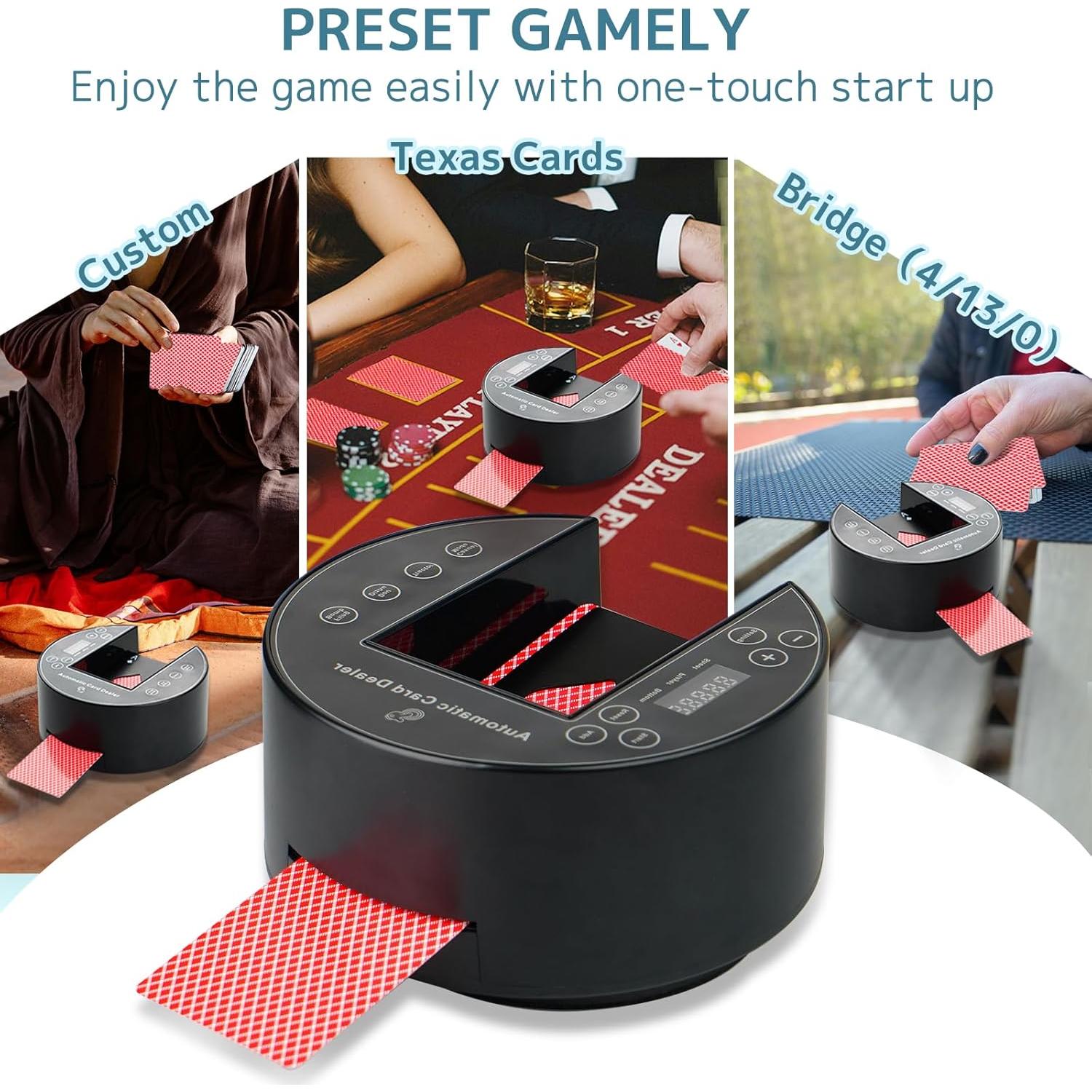 Distribuidor de Cartas Automático MJYP.in 2 Barajas Negro