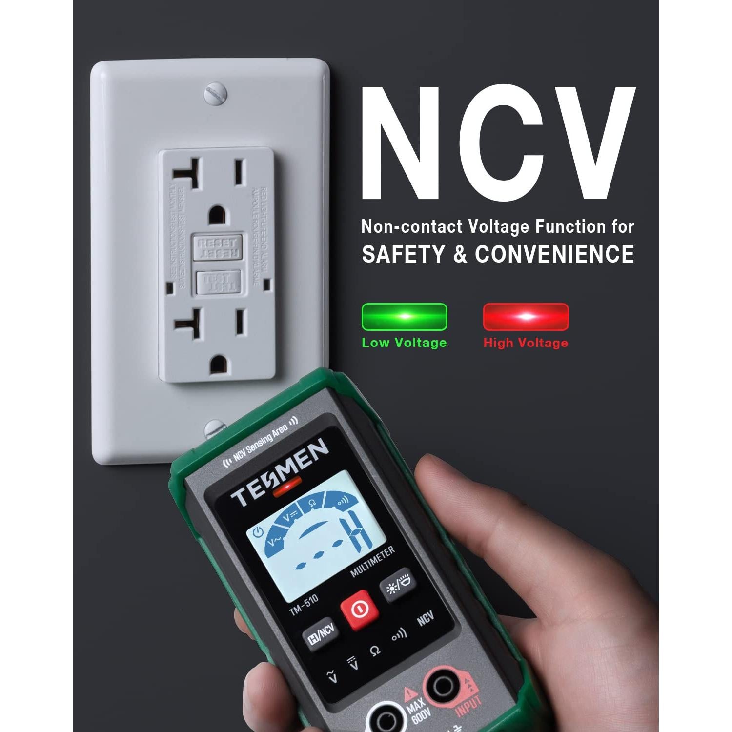 Multímetro Digital TESMEN TM-510, 4000 Cuentas, Medición Automática