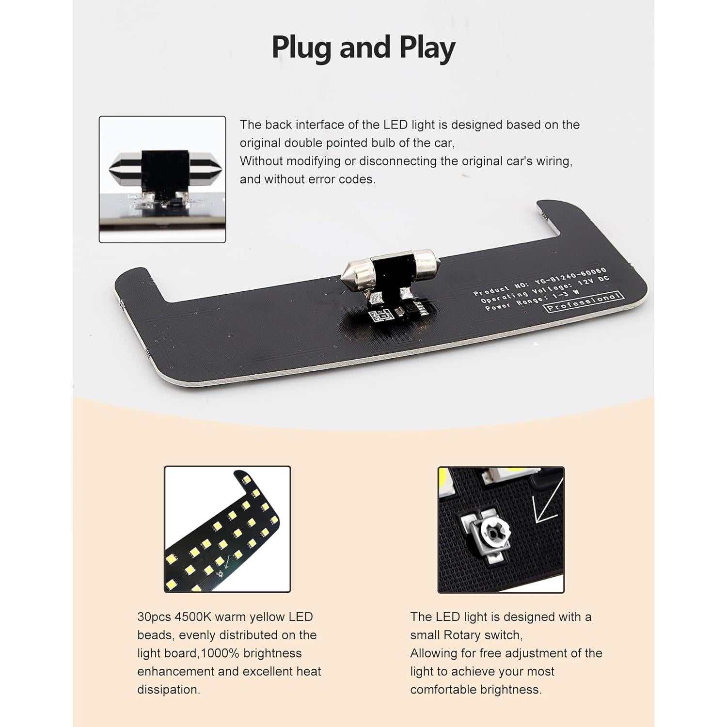 Tablero de luz LED amarillo cálido 4500K Genérico para Toyota y Lexus