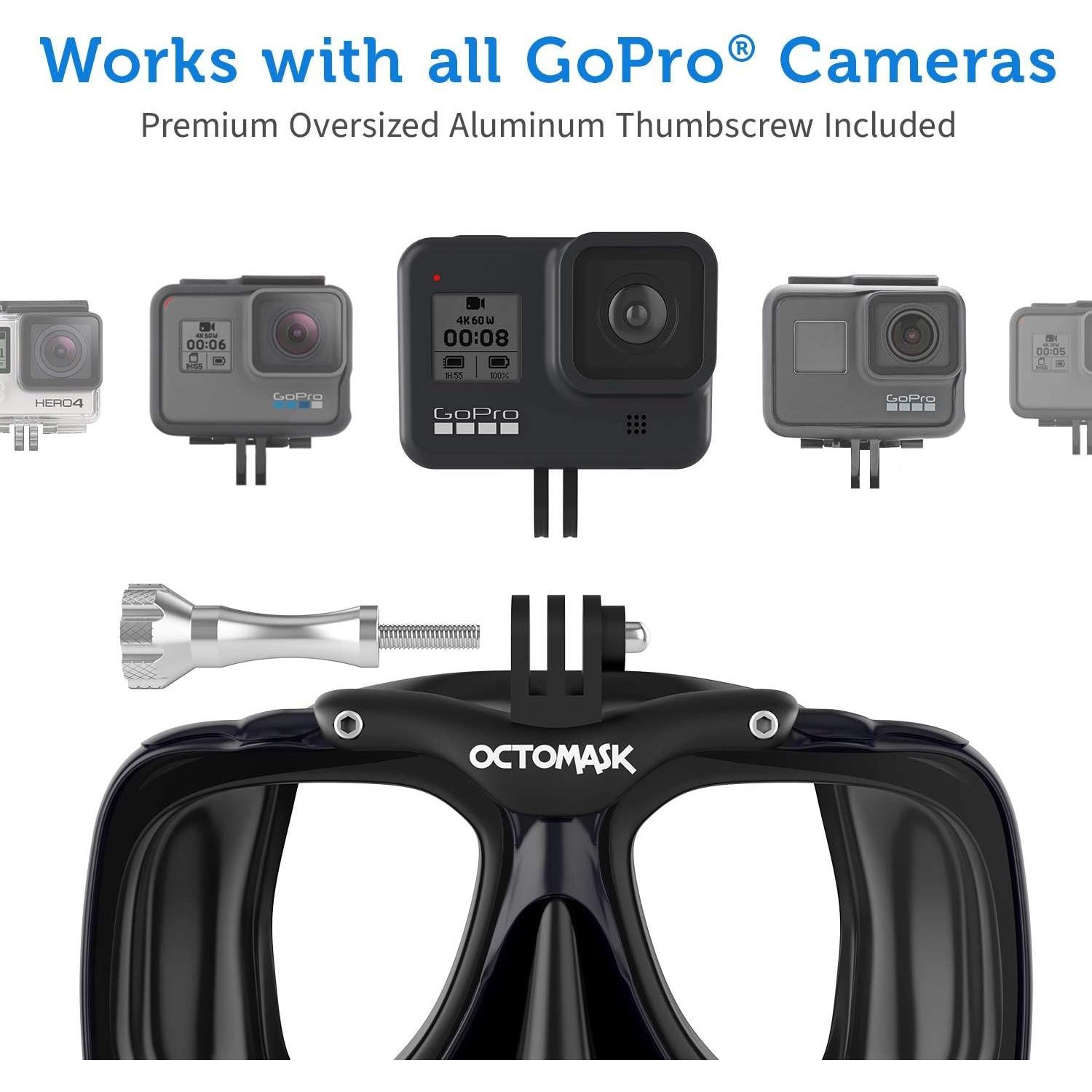 Máscara de buceo Octomask FBA_101 con soporte para GoPro