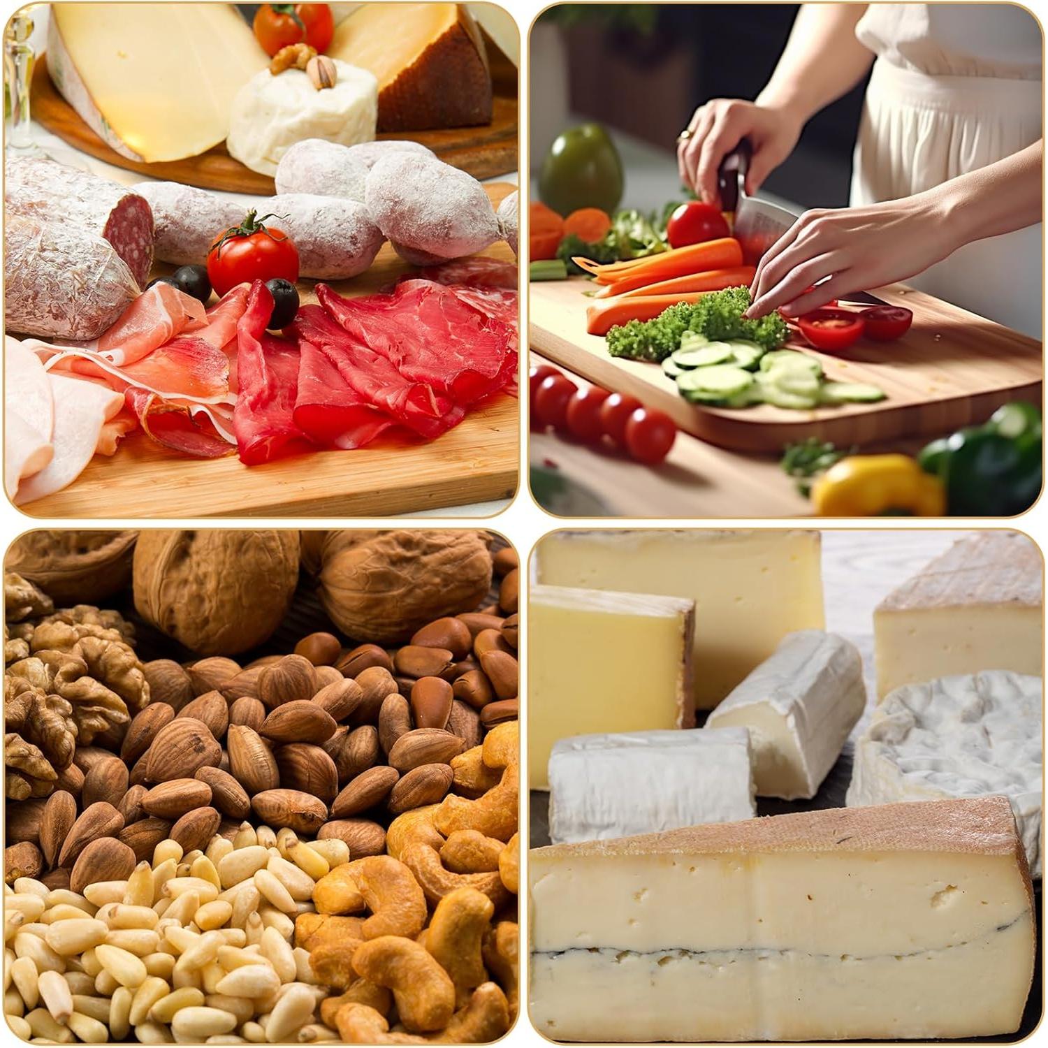 Tabla de Charcutería de Bambú con Cuchillos y Tazón - BEAUTLOHAS