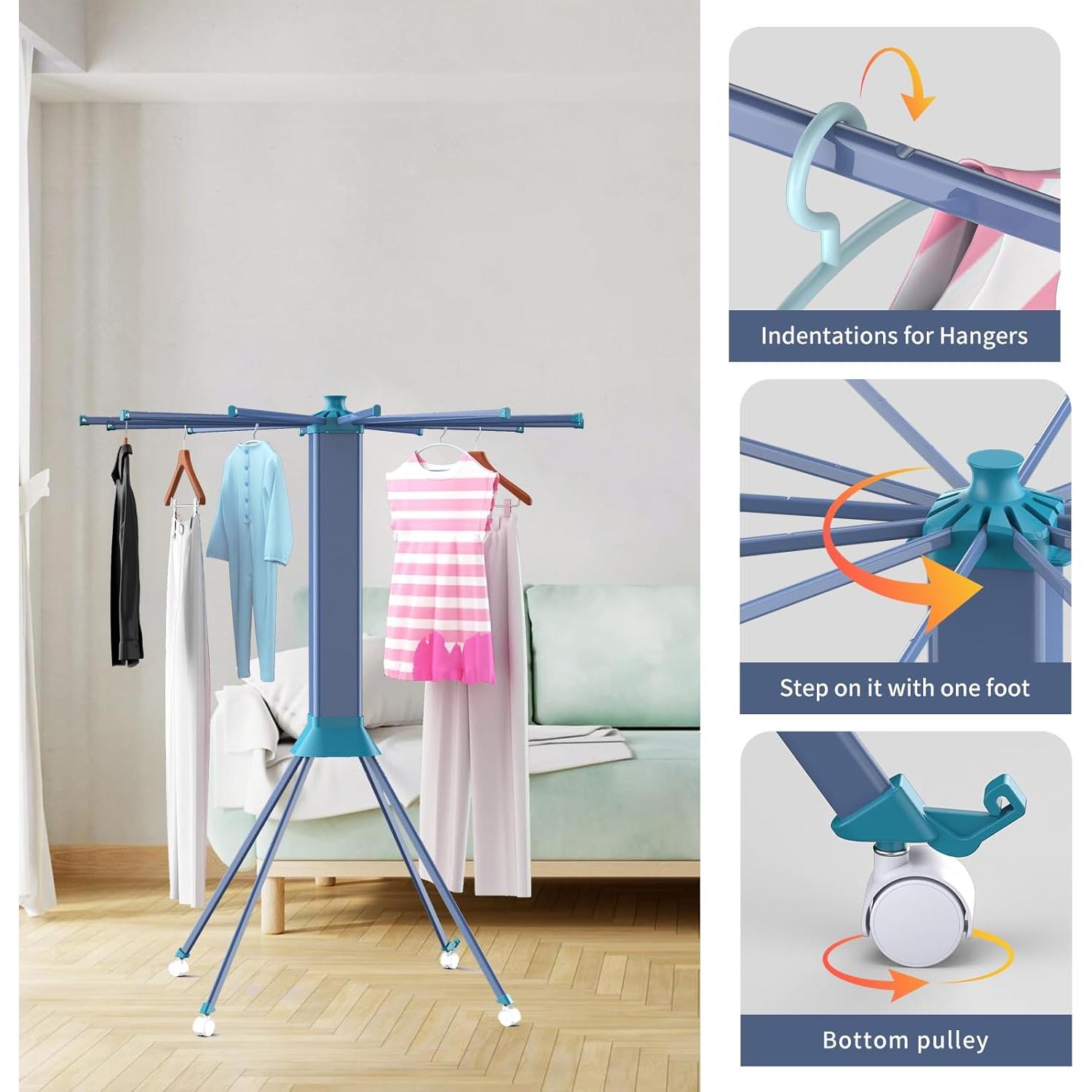 Estante Plegable para Secar Ropa Fendia FCD01 30kg Gris Verde