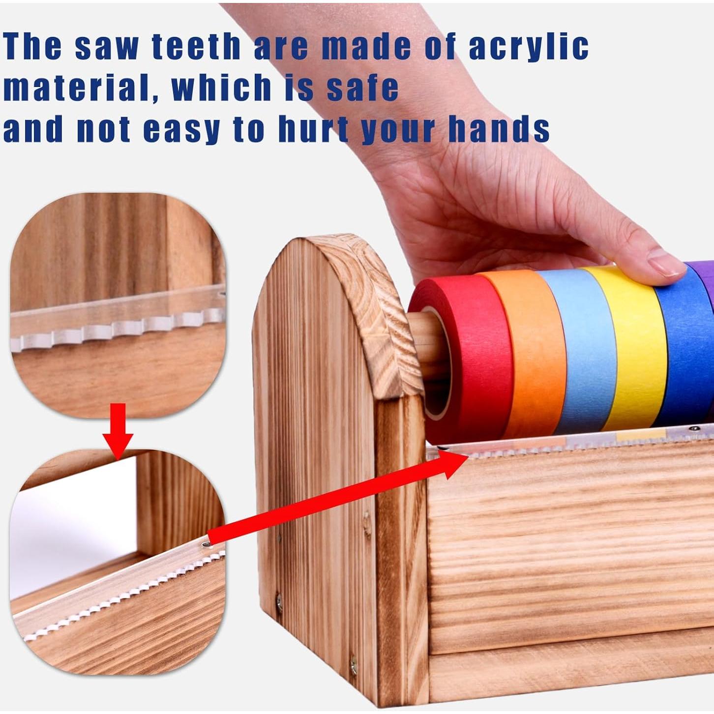 Dispensador de Cinta Adhesiva Niyanghome Madera 24.9x15x15cm