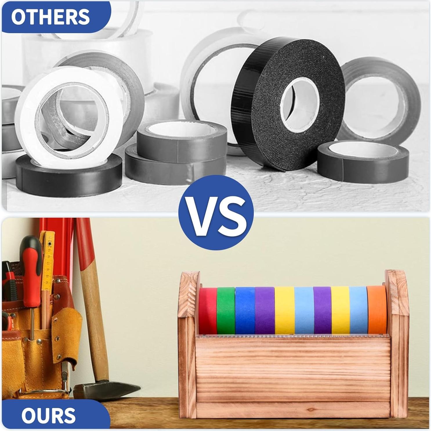 Dispensador de Cinta Adhesiva Niyanghome Madera 24.9x15x15cm