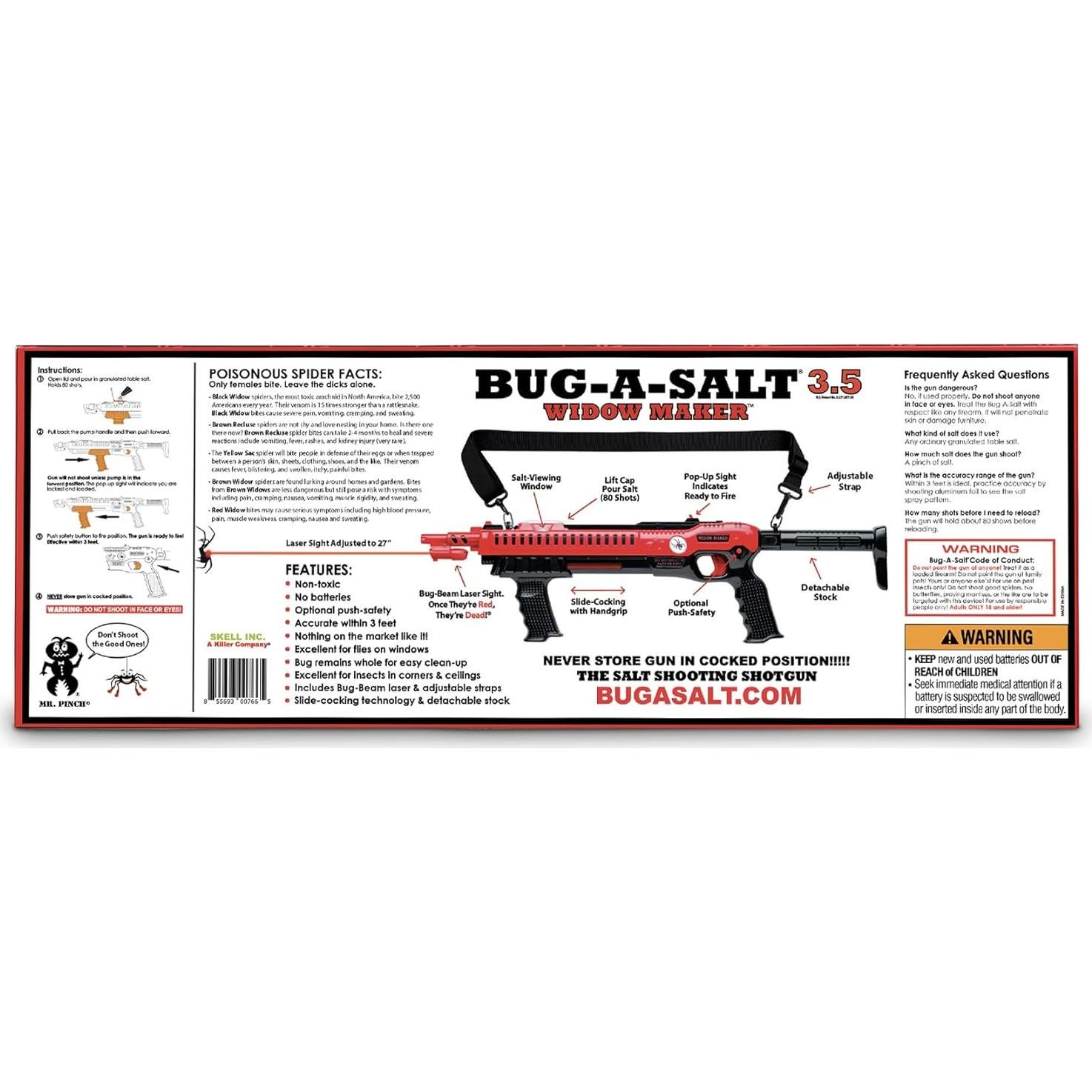 BUG-A-SALT Widow Maker 3.5 con Mira Láser y Mango de Carga