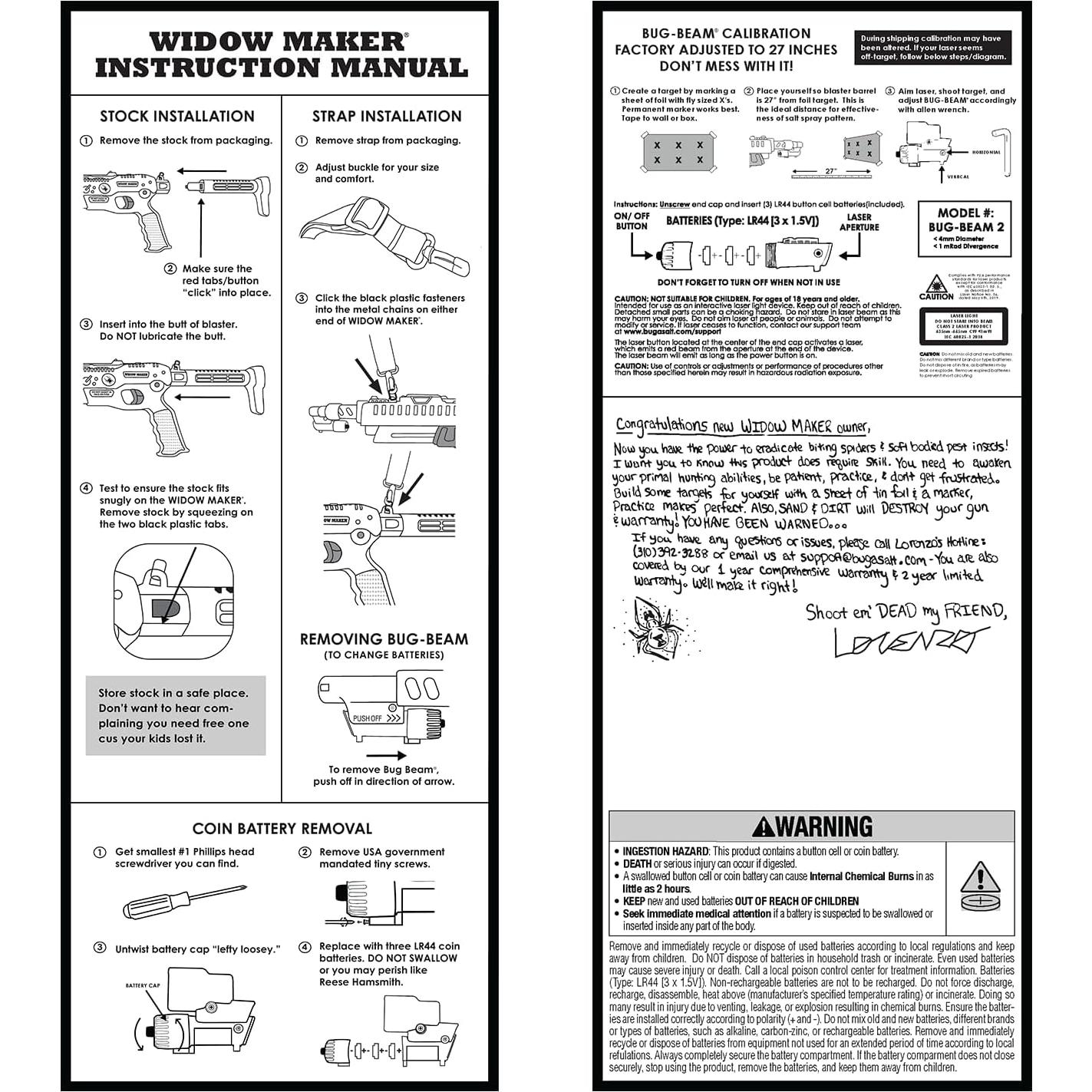 BUG-A-SALT Widow Maker 3.5 con Mira Láser y Mango de Carga