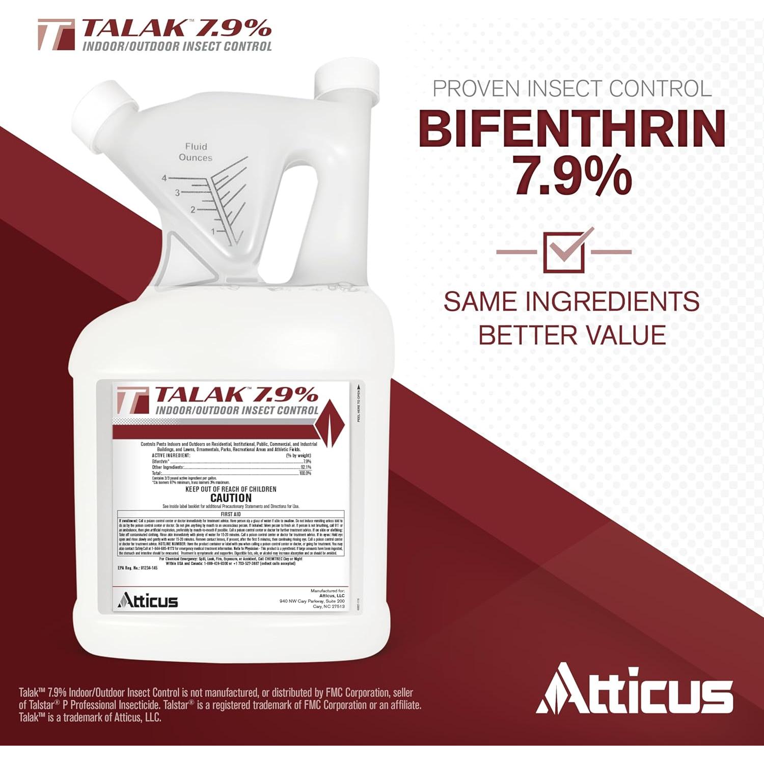 Talak 7.9% Insecticida Concentrado Atticus 3.785 L Interior/Exterior