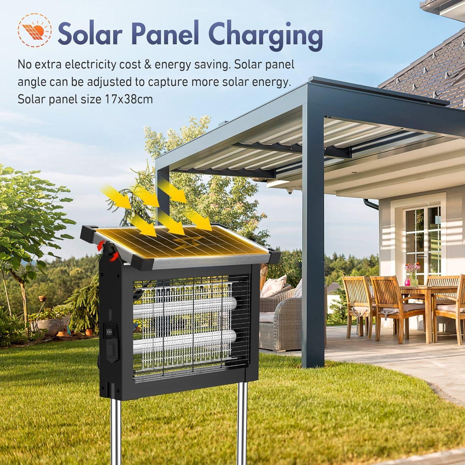 Zapper Solar para Insectos Jinyeda 4500V Recargable 4000mAh