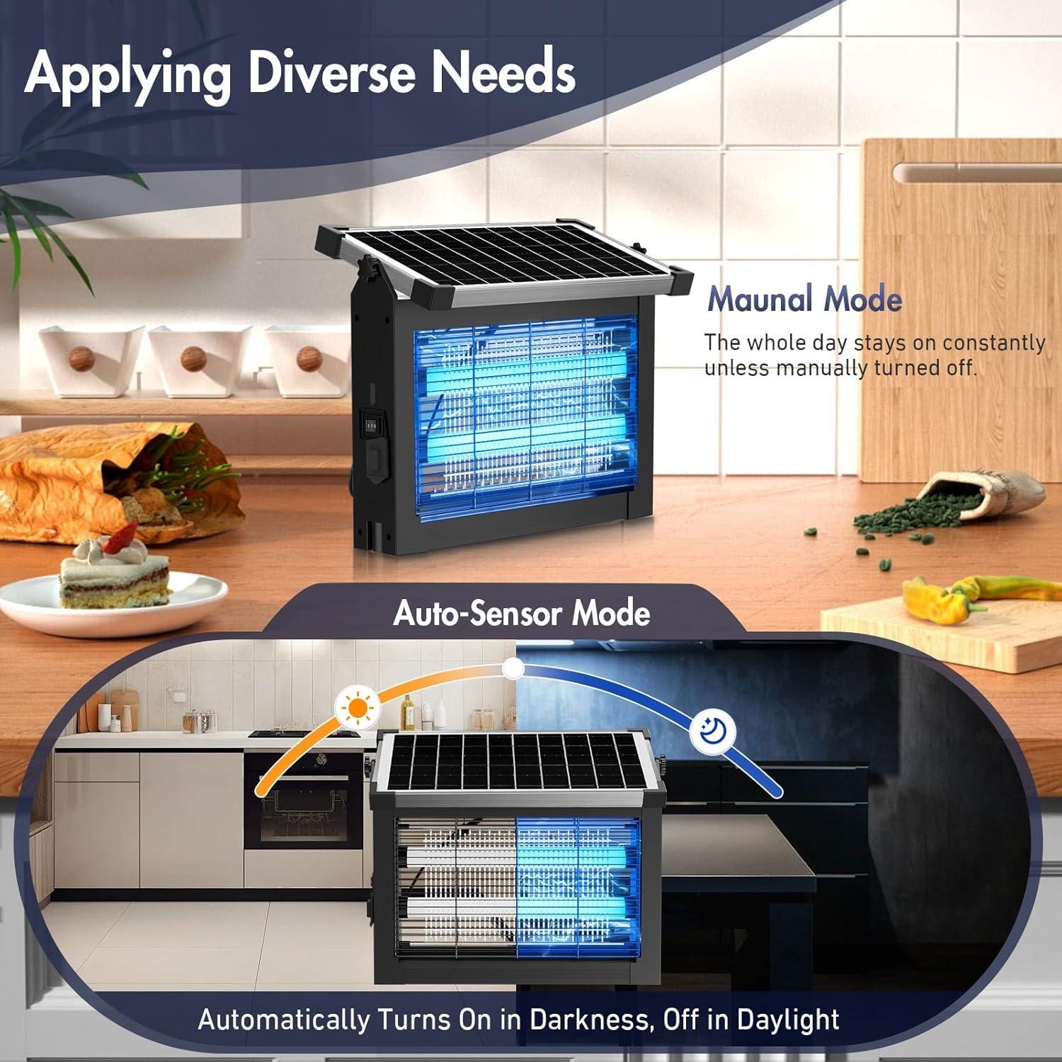 Zapper Solar para Insectos Jinyeda 4500V Recargable 4000mAh