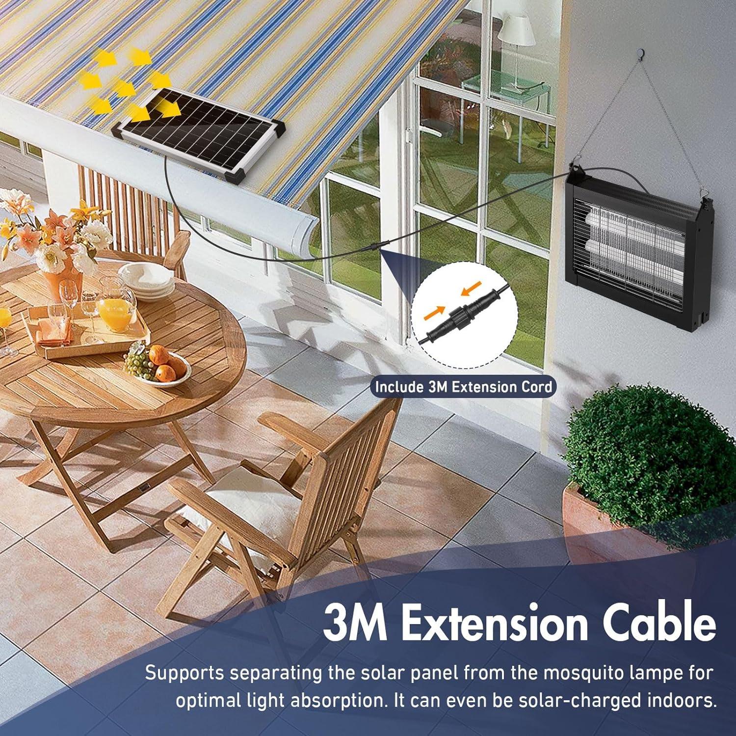 Zapper Solar para Insectos Jinyeda 4500V Recargable 4000mAh