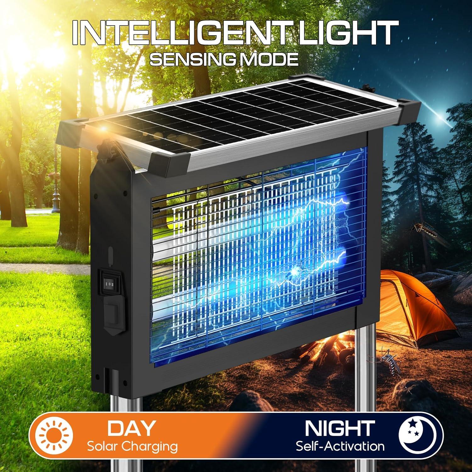 Zapper de Insectos Solar Jepwe 4200V Impermeable para Exteriores