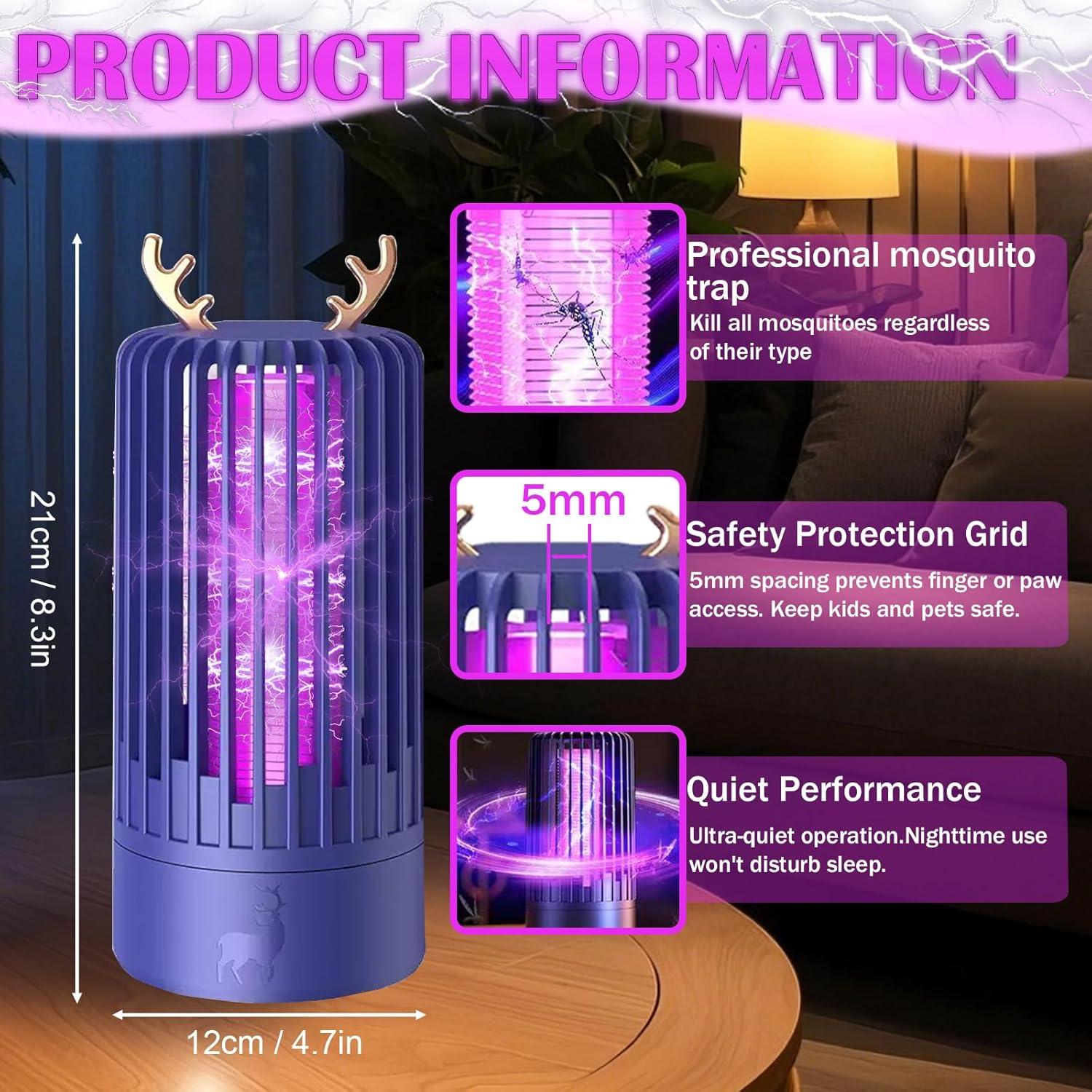 Asesino de Mosquitos Eléctrico Deerhorn - Carga USB, 380g