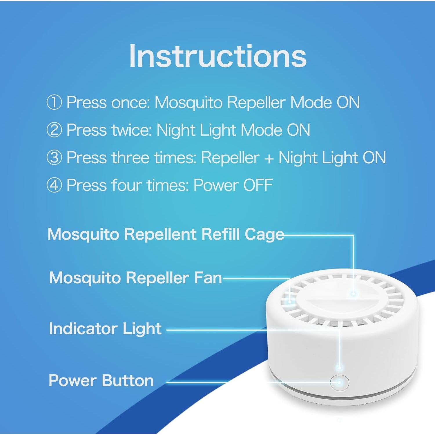 Repelente Electrónico de Mosquitos Tekola con 2 Recargas