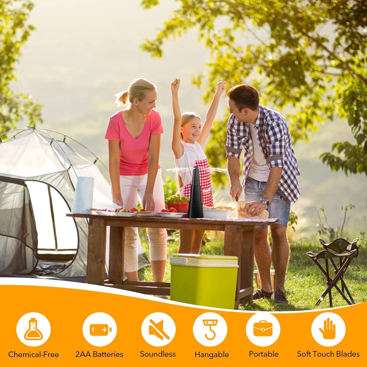 Ventilador Repelente de Moscas PIMAG - Paquete de 4, Negro