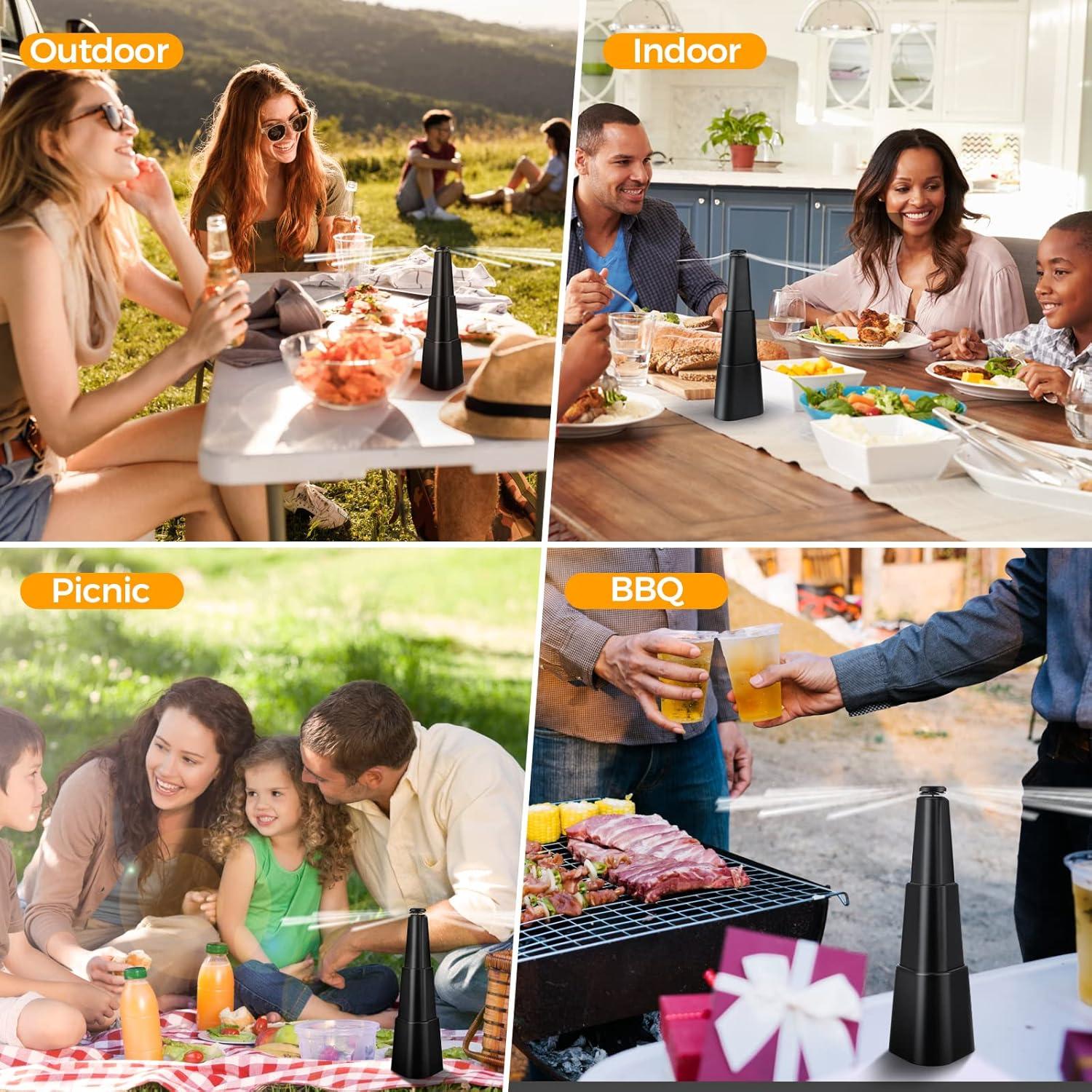 Ventilador Repelente de Moscas PIMAG - Paquete de 4, Negro