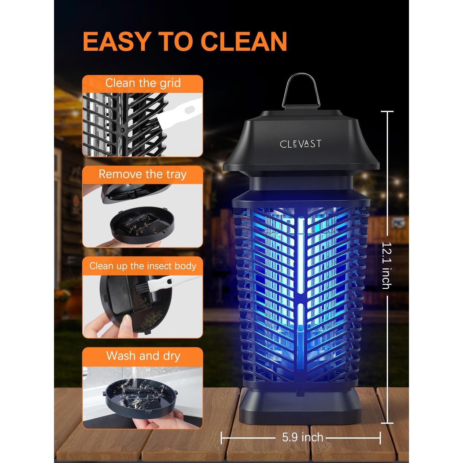 Asesino de Insectos Eléctrico CLEVAST 4200V UV para Exterior